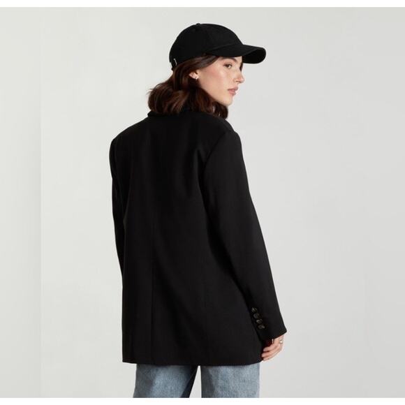 Everlane The ’80s Blazer Jacket Long Sleeve Black Women's Size 2 Oversized - Picture 2 of 11